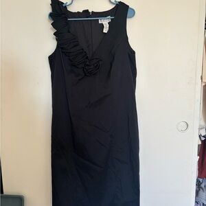 Betsy & Adam Black One Shoulder Dress